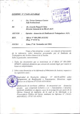 INFORME 274-2003-AGN-OGAJ