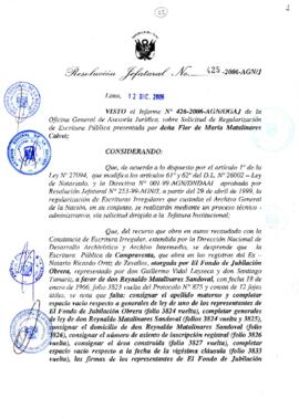 Resolución Jefatural N° 425-2006-AGN/J