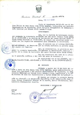 Resolución Directoral N° 61-84-AGN/OA