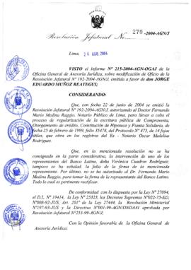 Resolución Jefatural N° 270-2004-AGN/J
