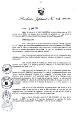 Resolución Jefatural N° 018-2011-AGN/J
