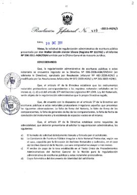Resolución Jefatural N° 499-2011-AGN/J