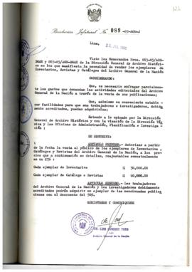 Resolución Jefatural N° 089-1985/AGN/J