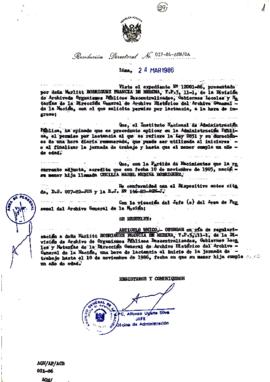 Resolución Directoral N° 27-86-AGN/OA