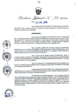 Resolución Jefatural N° 016-2016-AGN/J