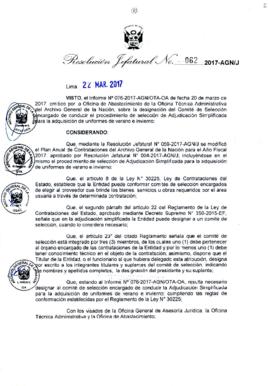 Resolución Jefatural N° 062-2017-AGN/J