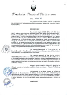 Resolución Directoral N° 005-2017-AGN/OTA