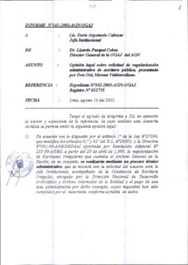 INFORME 142-2001-AGN-OGAJ