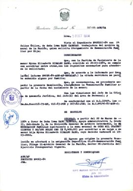 Resolución Directoral N° 87-84-AGN/OA