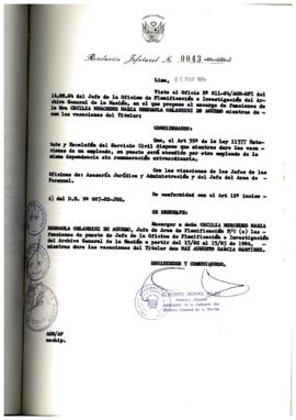 Resolución Jefatural N° 043-1984/AGN/J