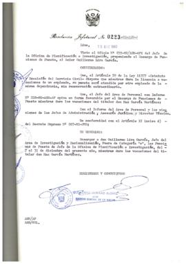 Resolución Jefatural N° 223-1982/AGN/J