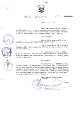 Resolución Jefatural N° 032-1987/AGN/J