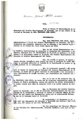 Resolución Jefatural N° 158-1984/AGN/J
