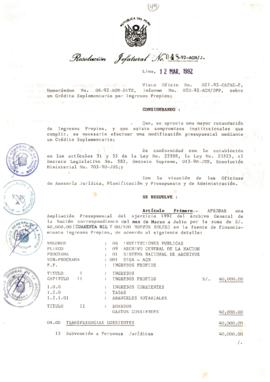 Resolución Jefatural N° 048-1992/AGN/J
