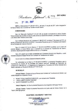 Resolución Jefatural N° 113-2017-AGN/J
