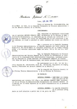 Resolución Jefatural N° 087-1994/AGN/J