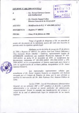 INFORME 046-2006-AGN/OGAJ