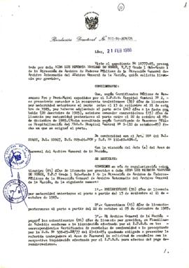 Resolución Directoral N° 11-86-AGN/OA