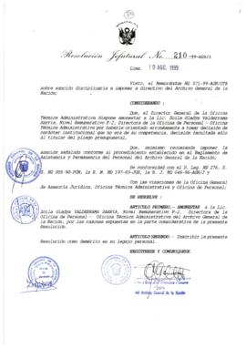 Resolución Jefatural N° 210-1999/AGN/J