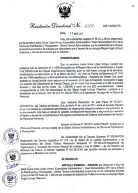 Resolución Directoral N° 018-2017-AGN/OTA