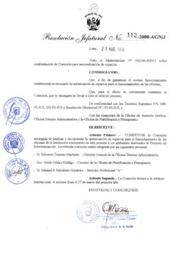 Resolución Jefatural N° 112-2000/AGN/J