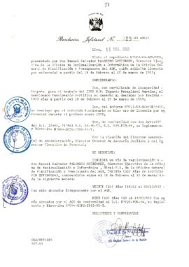 Resolución Jefatural N° 028-1993/AGN/J
