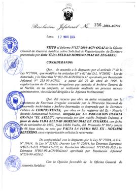 Resolución Jefatural N° 156-2004-AGN/J