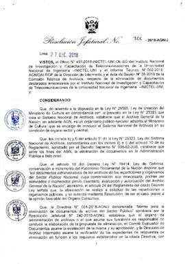 Resolución Jefatural N° 346-2018-AGN/J