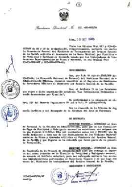 Resolución Directoral N° 92-85-AGN/OA