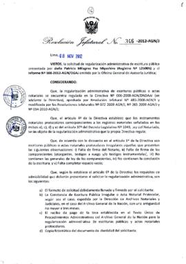 Resolución Jefatural N° 346-2012-AGN/J