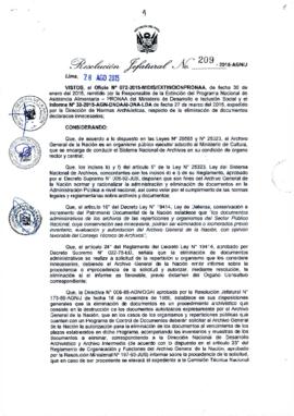Resolución Jefatural N° 209-2015-AGN/J