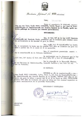 Resolución Jefatural N° 080-1986/AGN/J