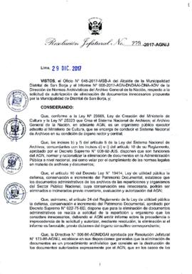 Resolución Jefatural N° 229-2017-AGN/J