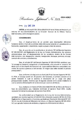 Resolución Jefatural N° 015-2014-AGN/J