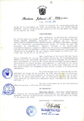 Resolución Jefatural N° 080-1995/AGN/J