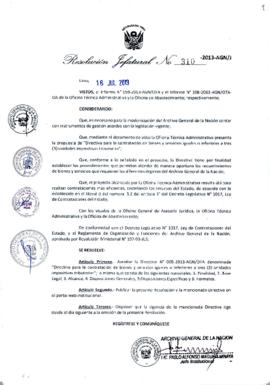 Resolución Jefatural N° 310-2013-AGN/J