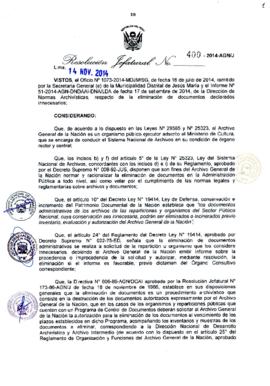 Resolución Jefatural N° 400-2014-AGN/J