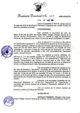 Resolución Directoral N° 057-2006-AGN/OTA