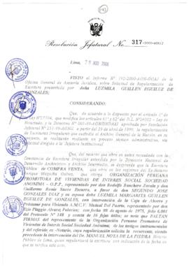 Resolución Jefatural N° 317-2000/AGN/J