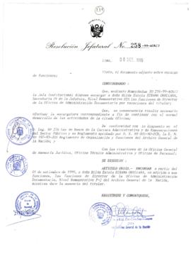 Resolución Jefatural N° 258-1999/AGN/J