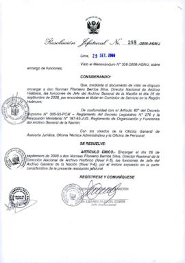 Resolución Jefatural N° 388-2008-AGN/J