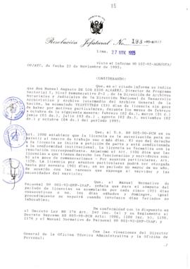 Resolución Jefatural N° 193-1995/AGN/J
