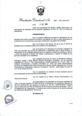 Resolución Directoral N° 039-2016-AGN/OTA