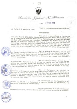 Resolución Jefatural N° 140-1998/AGN/J