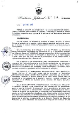 Resolución Jefatural N° 308-2012-AGN/J