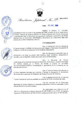 Resolución Jefatural N° 408-2006-AGN/J