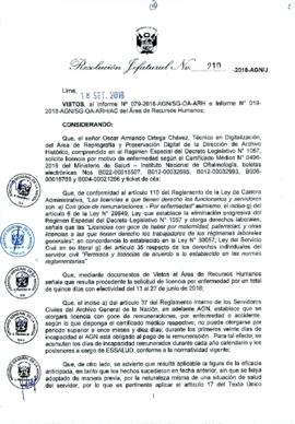 Resolución Jefatural N° 210-2018-AGN/J