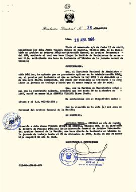 Resolución Directoral N° 026-88-AGN/OA
