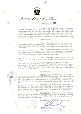Resolución Jefatural N° 132-1990/AGN/J