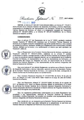 Resolución Jefatural N° 155-2017-AGN/J